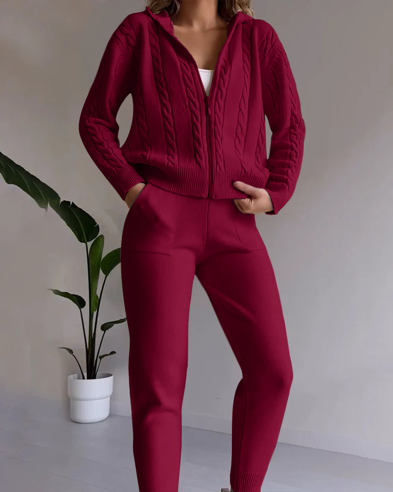 Ensemble cardigan tendance avec design torsadé