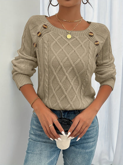 Pull confortable pour femme, col rond