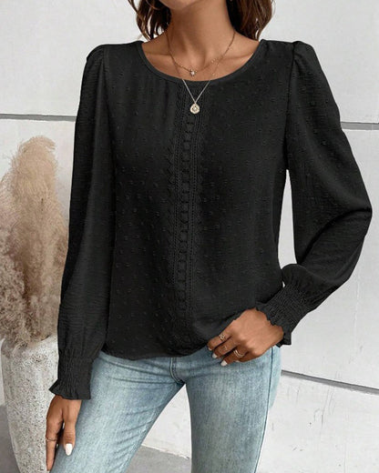 Robe élégante pour femme, col rond, unie