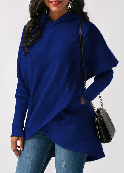 Sweat à capuche femme tendance automne asymétrique stylé