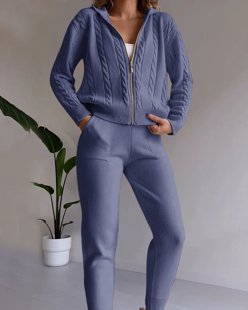 Ensemble cardigan stylé avec design torsadé et look décontracté