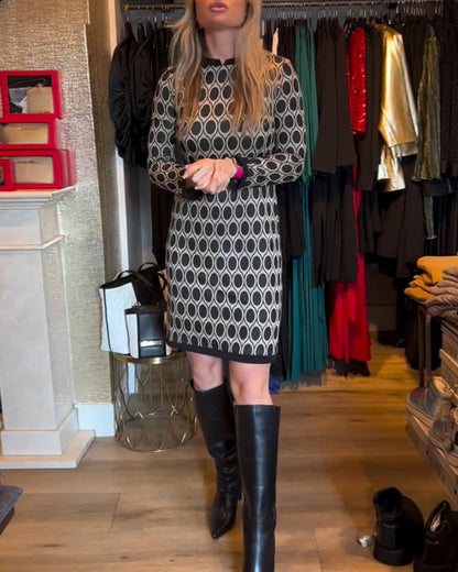 Kleid Polka Dot Knielang Sommer - IdealeKleiden