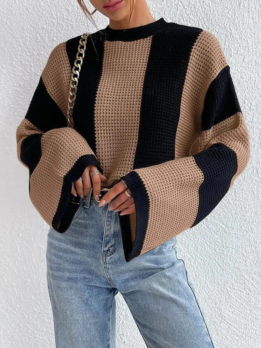 Pull bicolore moderne Manches larges