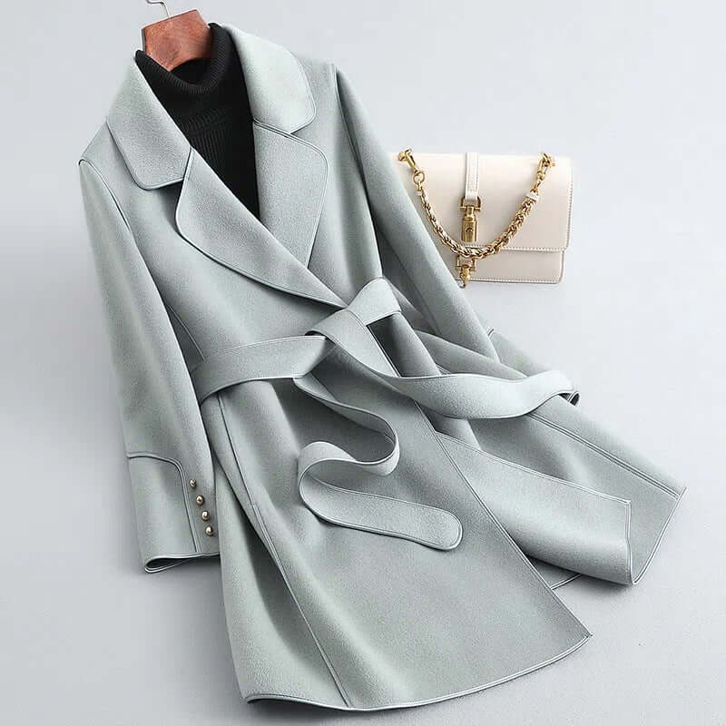 Manteau en laine long et élégant pour femme - Hiver