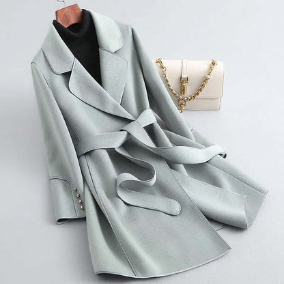 Manteau en laine long et élégant pour femme - Hiver
