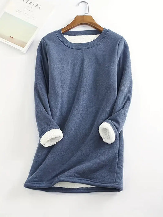 Warme Halsfleece Pullover Damen - IdealeKleiden