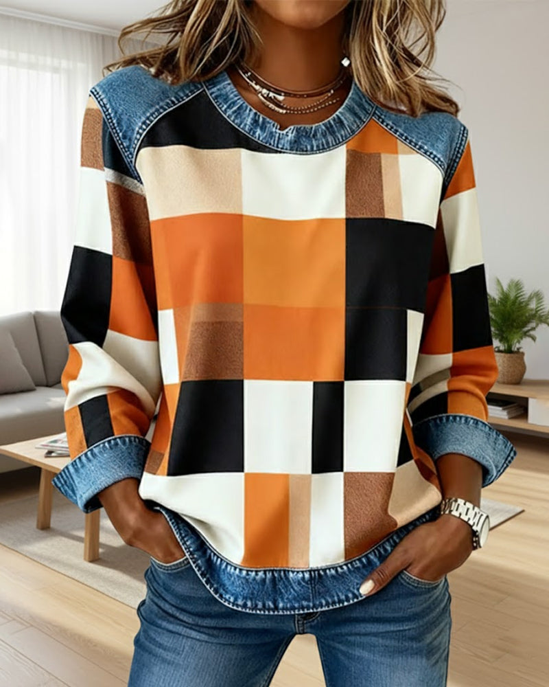 Robe à carreaux tendance Colorée Patchwork