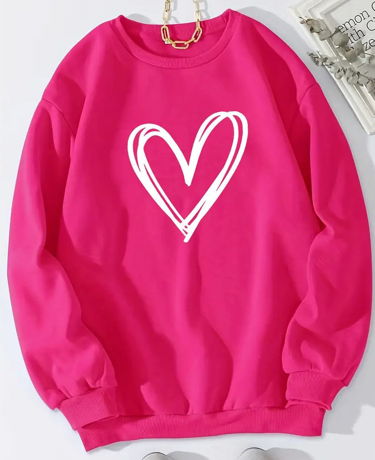 Sweat-shirt tendance femme col rond manches longues