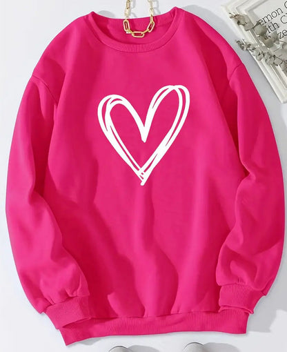 Sweat-shirt tendance femme col rond manches longues
