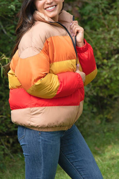 Manteau matelassé femme Colourblock Soleil