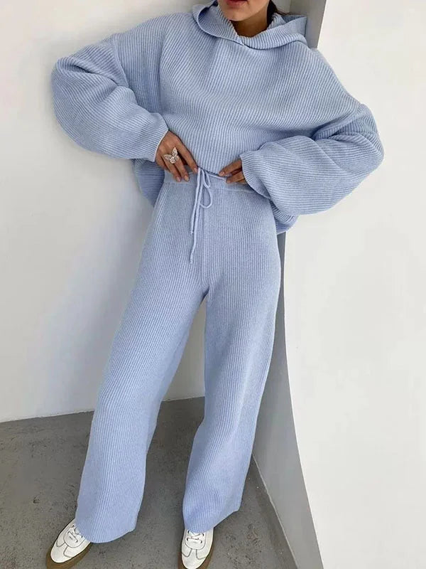 Ensemble Sweat à Capuche et Pantalon Rayé pour Femme