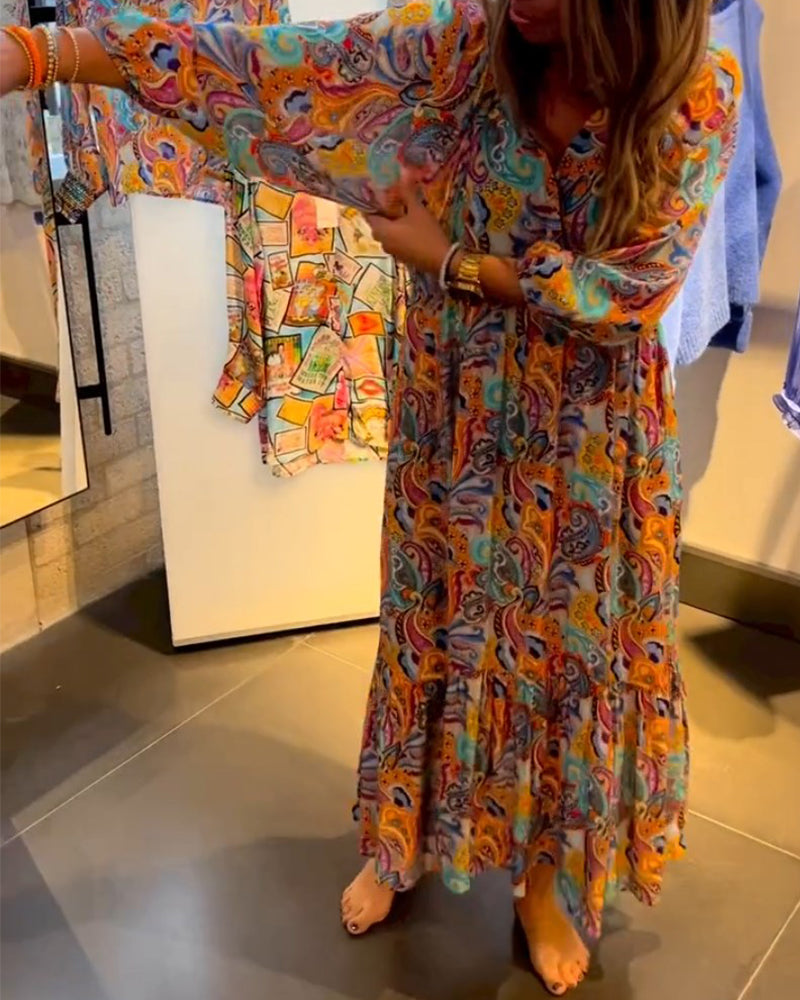 Robe longue élégante noire col en V femme