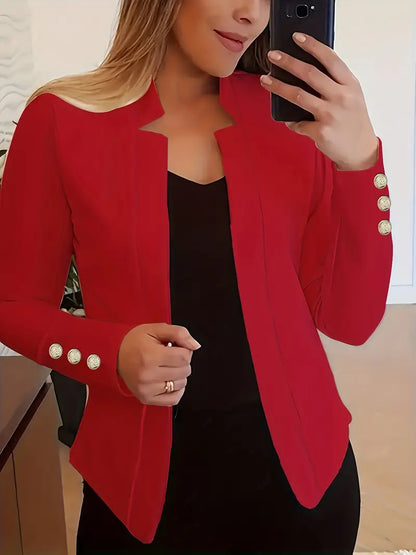 Frauen Blazer Langarm Offen Style Frühjahr - IdealeKleiden