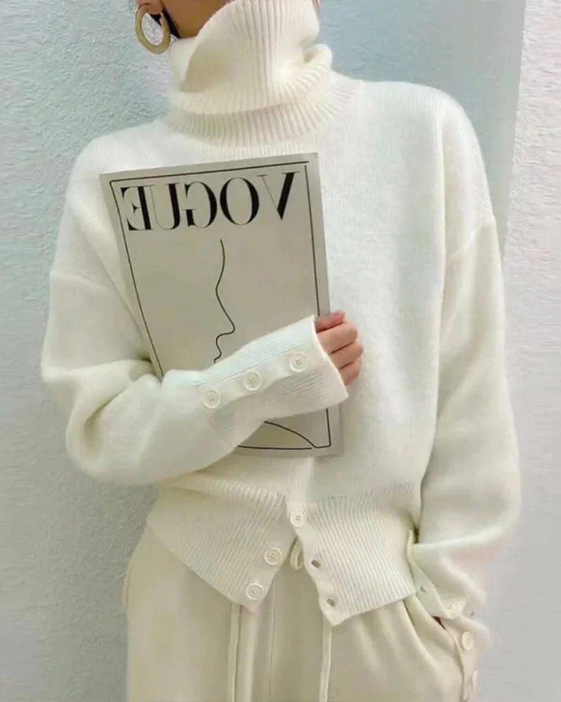 Pull col roulé uni doux