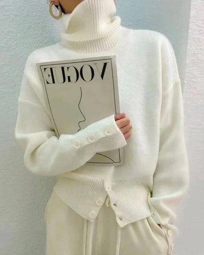 Pull col roulé uni doux