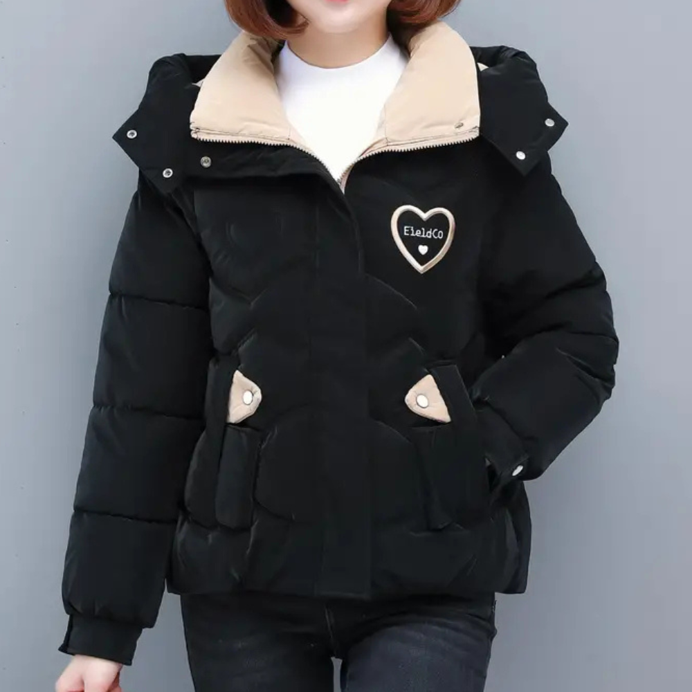 Manteau d'hiver élégant pour femme avec capuche