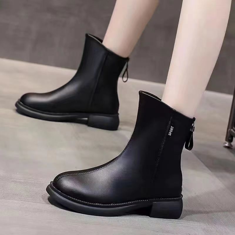 Bottes d'hiver pratiques pour femmes avec fermeture éclair arrière