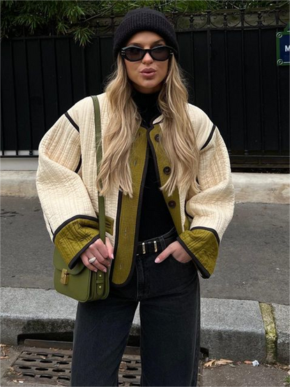 Veste mi-saison moderne pour femme avec boutons