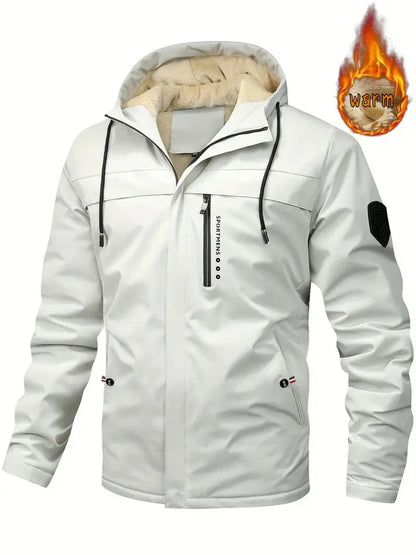 Veste d'hiver homme chaude et isolée avec doublure en fourrure et poches