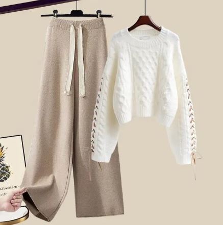 Ensemble tricot confortable Coupe ample Deux pièces Femme