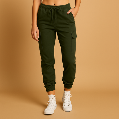 Pantalon cargo taille haute confortable pour femmes