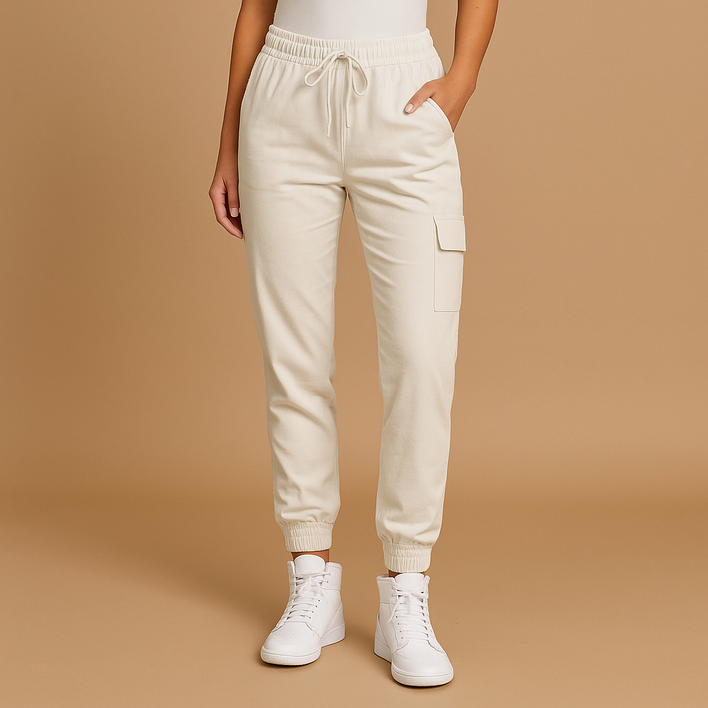Pantalon cargo taille haute confortable pour femmes