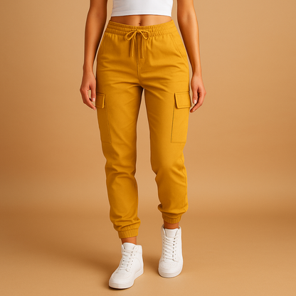 Pantalon cargo taille haute confortable pour femmes