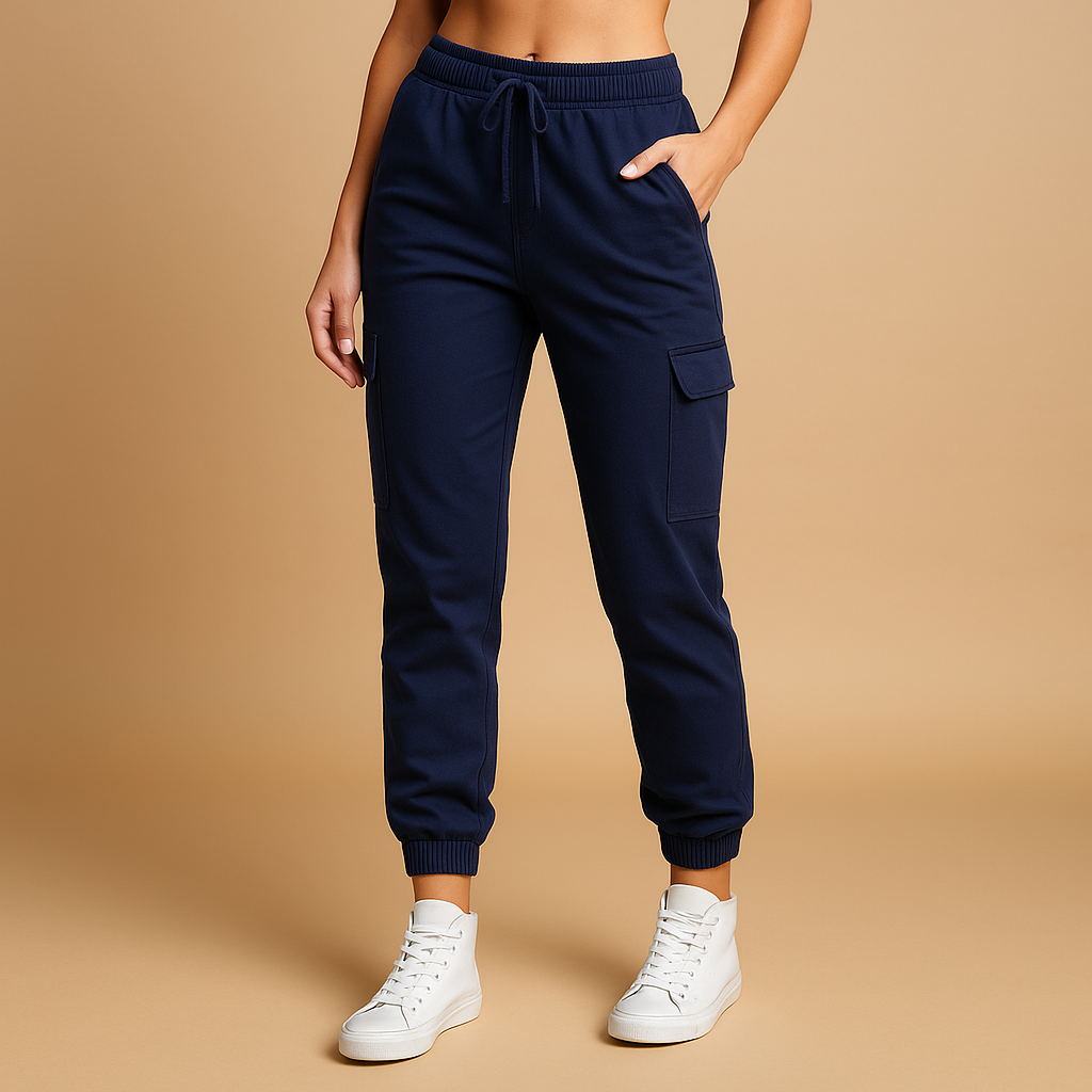 Pantalon cargo taille haute confortable pour femmes