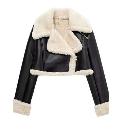 Veste polaire courte et chaude pour femmes
