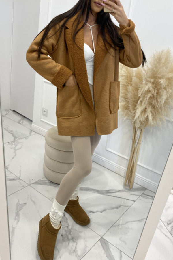 Veste courte Sherpa moderne pour femme