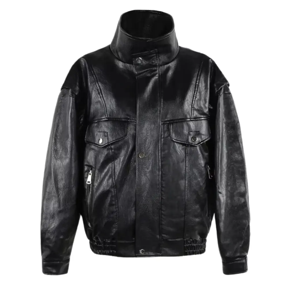 Blouson en cuir matelassé élégant pour femme