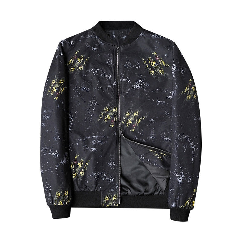 Bomber blouson stylé pour homme - Motif abstrait