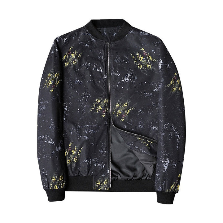 Bomber blouson stylé pour homme - Motif abstrait