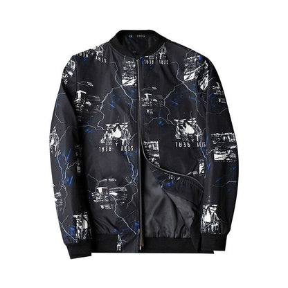Bomber blouson stylé pour homme - Motif abstrait