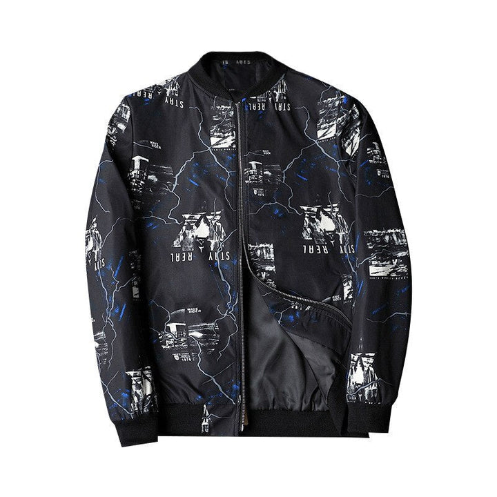 Bomber blouson stylé pour homme - Motif abstrait