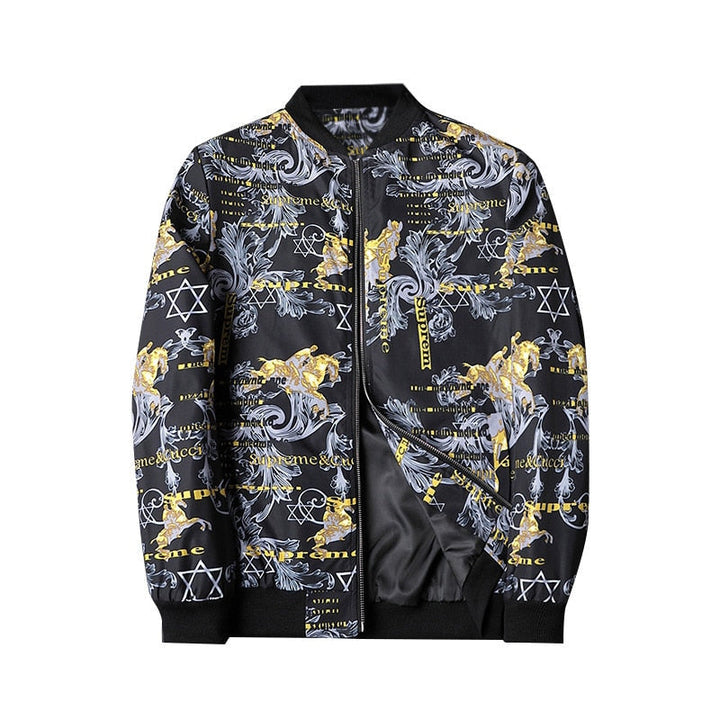 Bomber blouson stylé pour homme - Motif abstrait