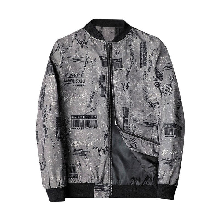 Bomber blouson stylé pour homme - Motif abstrait