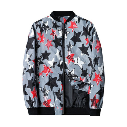Bomber blouson stylé pour homme - Motif abstrait