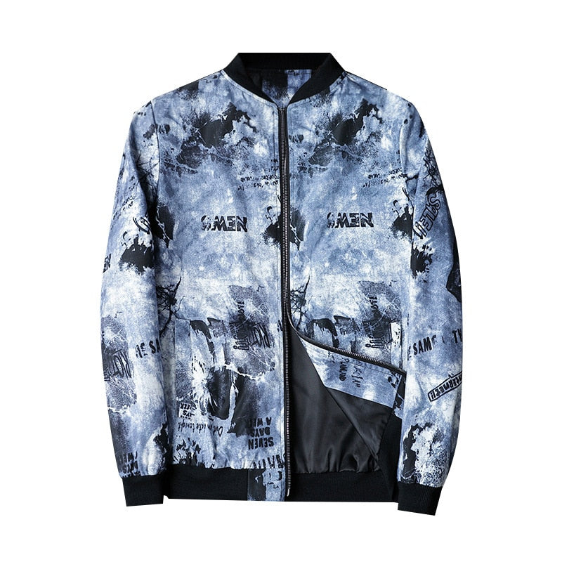 Bomber blouson stylé pour homme - Motif abstrait