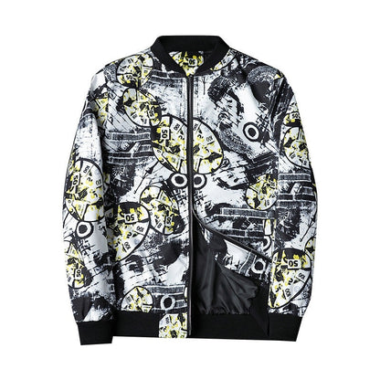 Bomber blouson stylé pour homme - Motif abstrait