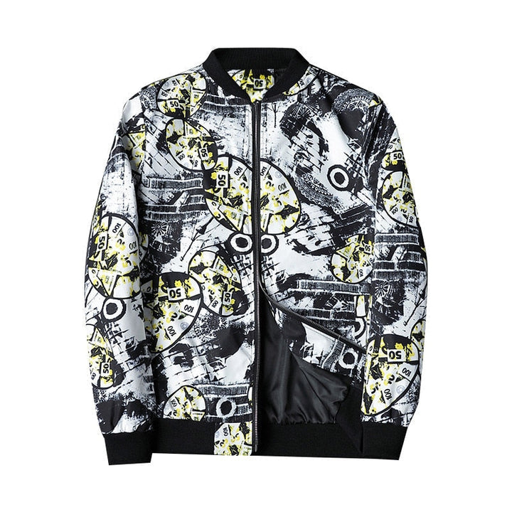 Bomber blouson stylé pour homme - Motif abstrait