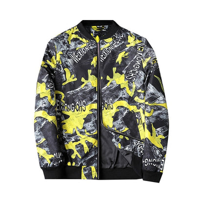 Bomber blouson stylé pour homme - Motif abstrait