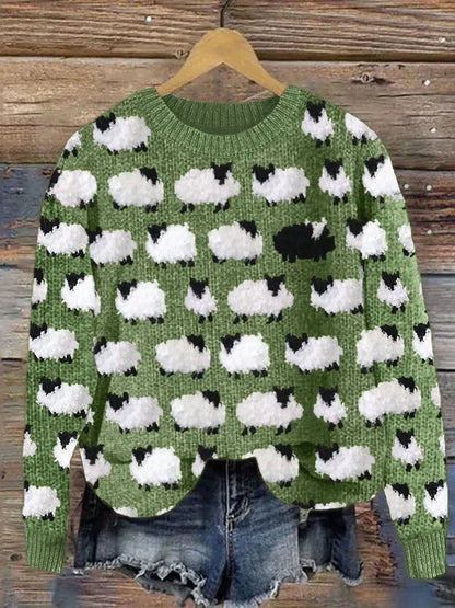 Pull douillet en peau de mouton, look vintage