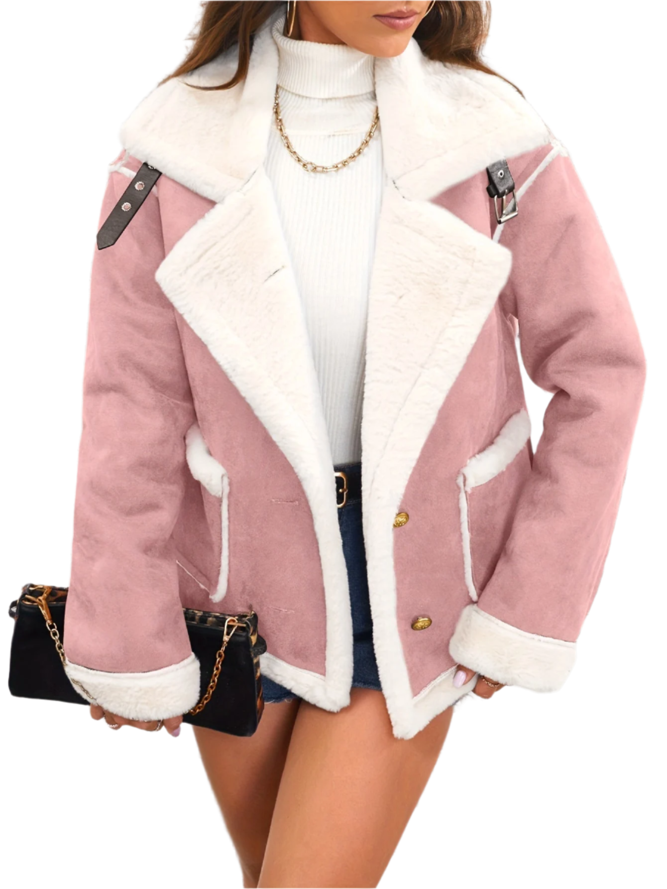 Élégante veste d'hiver pour femme aspect nounours