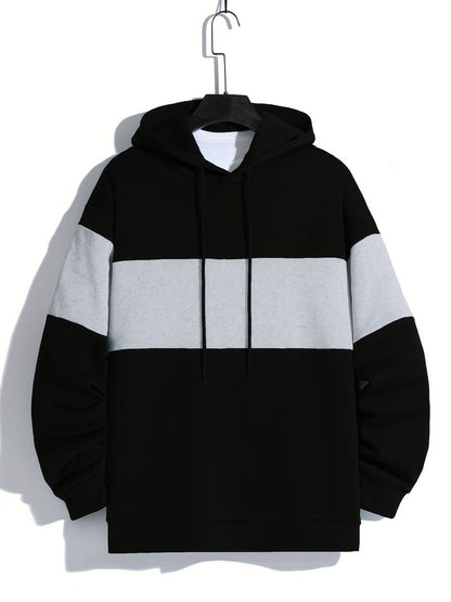 Pull à capuche décontracté pour hommes à manches longues