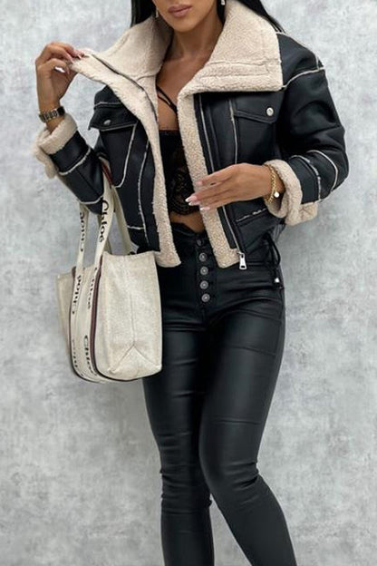 Blouson en cuir zippé