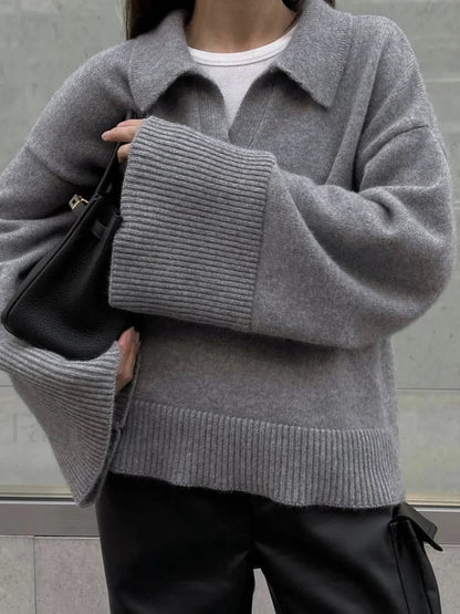 Pull en tricot surdimensionné noir confortable