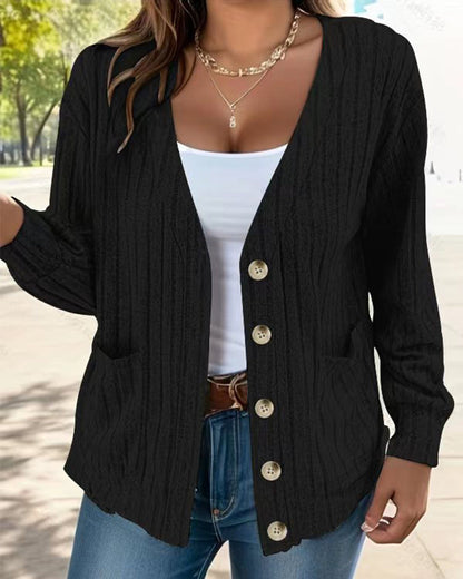 Manteau Femme Manches Longues Col en V