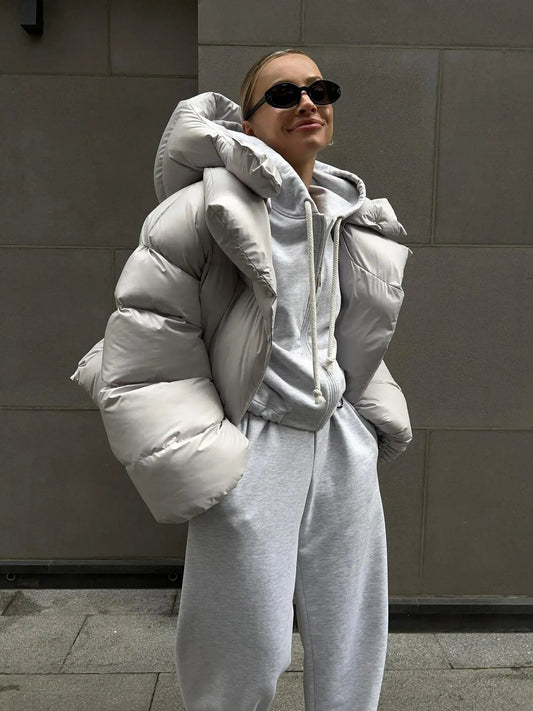 Elegante Daunenjacke Wintermodell Damen - IdealeKleiden