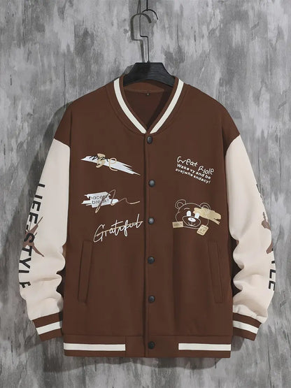 Blouson de baseball décontracté pour homme Sportif Décontracté